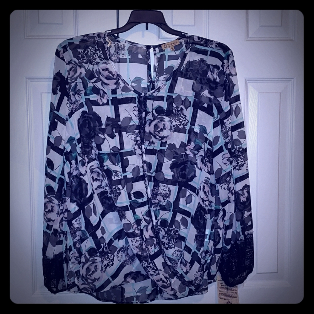 NWT Sheer Surplice Top
